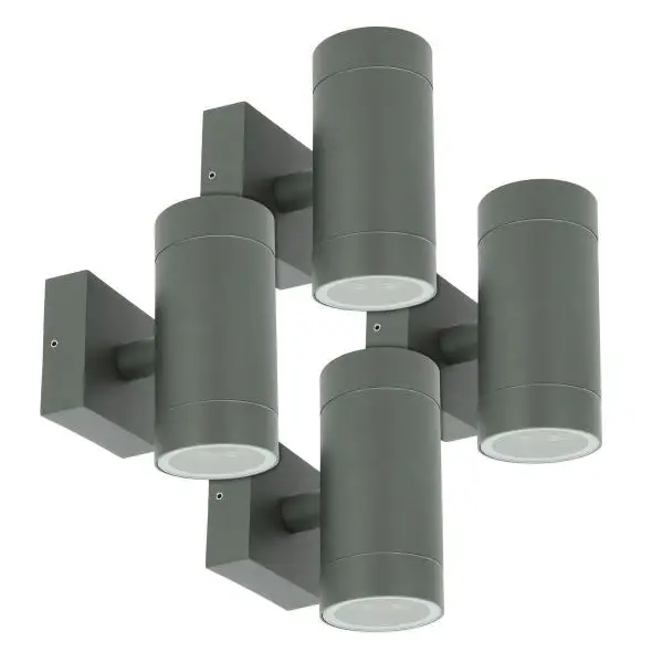 Vente Directe Lot de 4 Appliques VENICE Anthracite extérieure double faisceau GU10 IP54