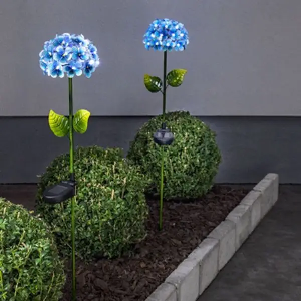 Usine Directe Décoration de Jardin LED solaire Hortensia 77cm