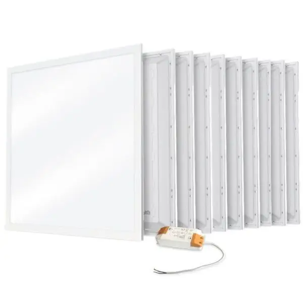 Authentique Dalle LED plafond 600×600 – Lot de 10 • 32W (Éq. 400W) • 3 teintes