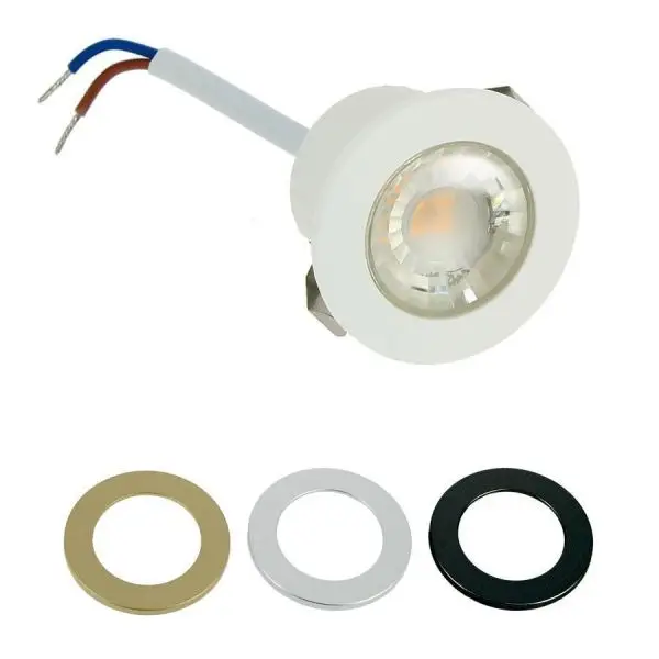 Acheter En Ligne Mini spot encastrable LED 1W IP54 + 3 Collerettes