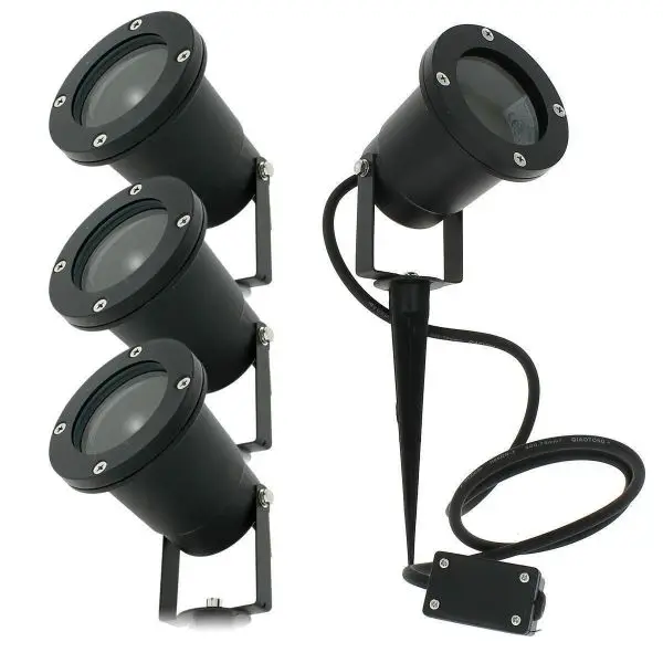 Bon Marché Lot de 4 Spots Piquets Extérieur IP65 pour LED GU10 Éclairage de Jardin GABIN