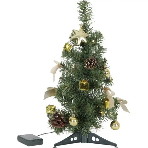 Sapin LED de 45cm décoration dorée Offre Du Jour