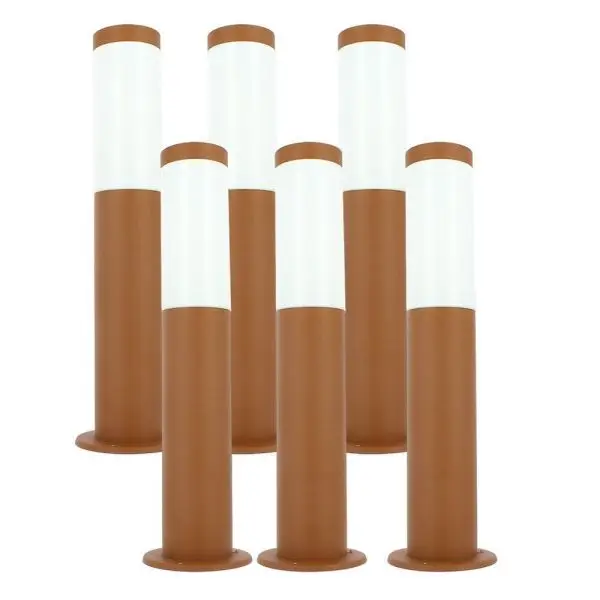 Bon Plan Lot de 6 Bornes extérieures E27 Brun antique VALENTE hauteur 45cm
