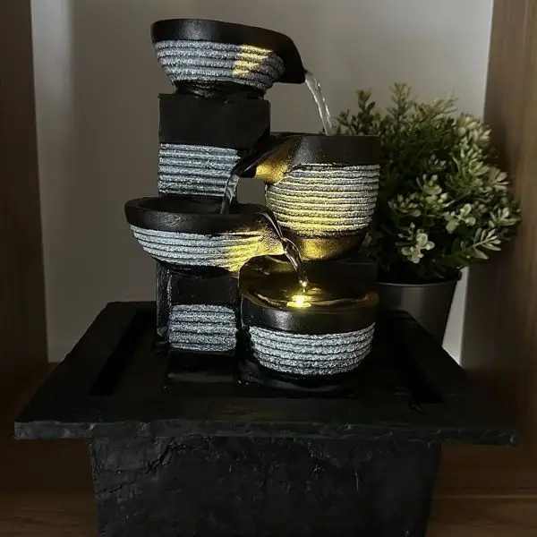 Marque Fontaine d'Intérieur LED ARKANA Cascade 4 Jarres Bicolore