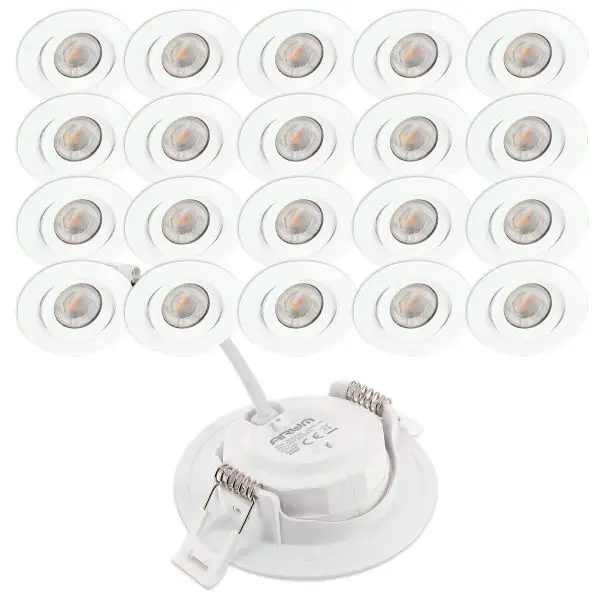 20 Spots Encastrables LED ASTURIE Orientable 7W Eq. 75W Quantité Limitée