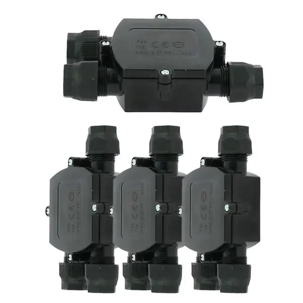 Produit De Marque Lot de 4 Boitiers d’Interconnexion Étanches 3 Voies avec connecteur automatique IP68