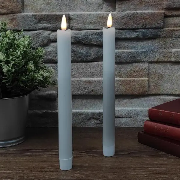 Super Prix 2 Bougies chandelles flamme 3D LED cire blanche
