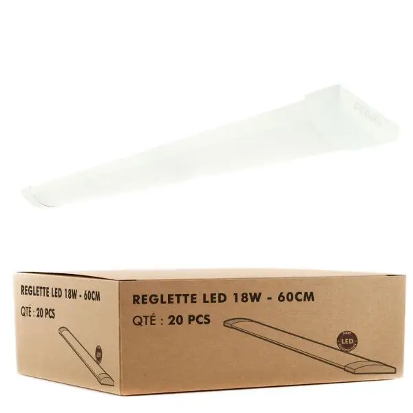 Populaire 20 Reglettes LED extra plate LINE 16W IP40 1800Lm 60cm