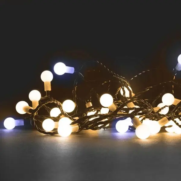 Guirlande Cherrylight LED Blanc Chaud – Flash Blanc Pur 64 LED Billes – 8 Mètres Meilleure Vente