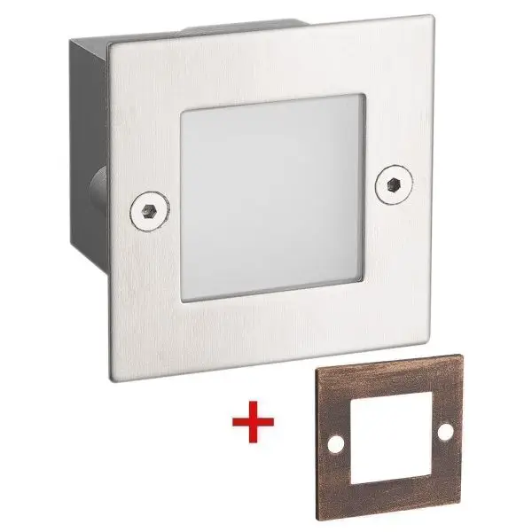 Bon Plan Encastrable murale LAGUNA carré d'extérieur 1,5W IP65 2 Covers