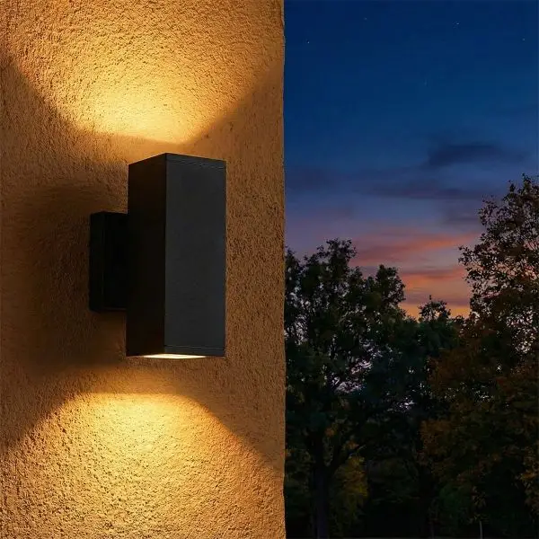 Pas Cher Applique VENICE carré Anthracite extérieure double faisceau GU10 IP54