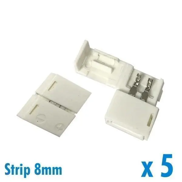 Usine Directe Lot de 5 connecteurs pour ruban 8mm