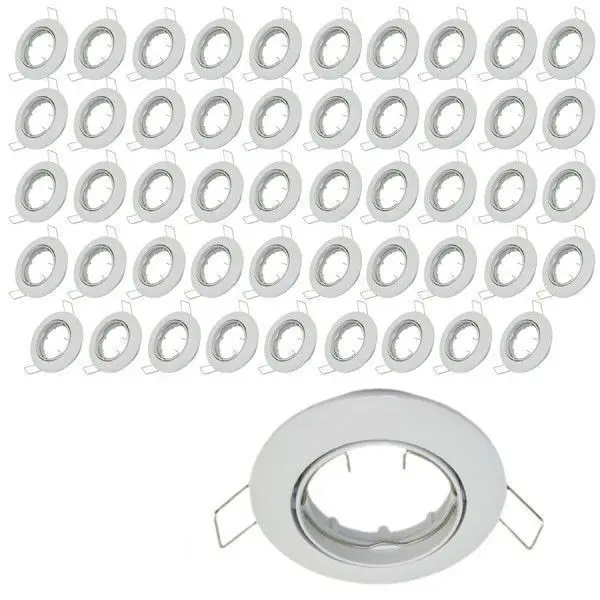 Lot de 50 supports encastrable orientable blanc D82 Meilleur Prix