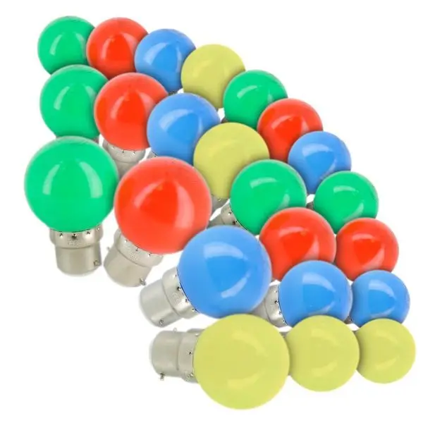 Expédié Aujourd'hui Lot de 24 Ampoules LED B22 Eq 20W Guirlande guinguette extérieur