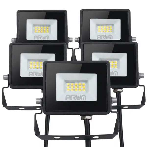 Lot de 5 projecteurs LED 10W IP65 extérieur Certifié
