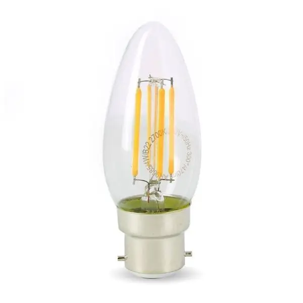 Ampoule LED 4W (40W) B22 Filament Flamme Blanc chaud 2700°K Commander Vite