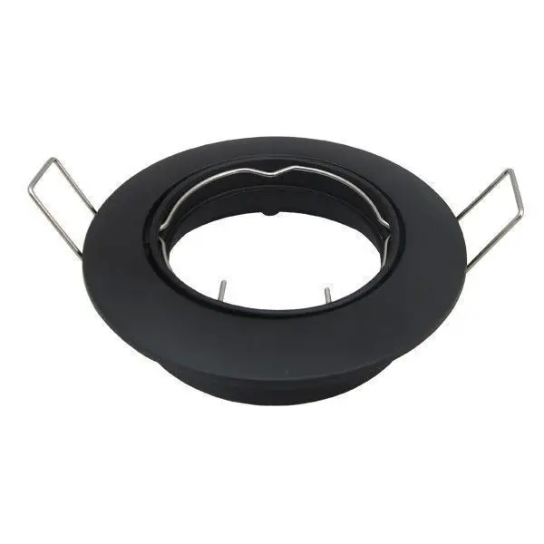 Support Spot Encastrable Orientable Fonte d&rsquo;Aluminium Noir Mat D82 Nouveauté